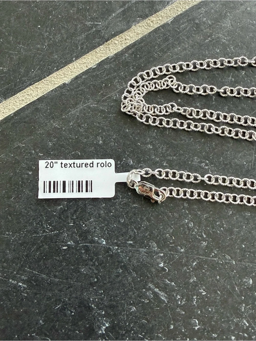 14K White Gold Double-Round Link Necklace - 20” long